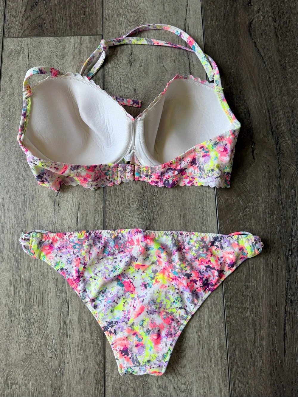 Victoria's Secret Neon Splatter Two-Piece Bikini-Vacation/ Beach Ready! 36D/M